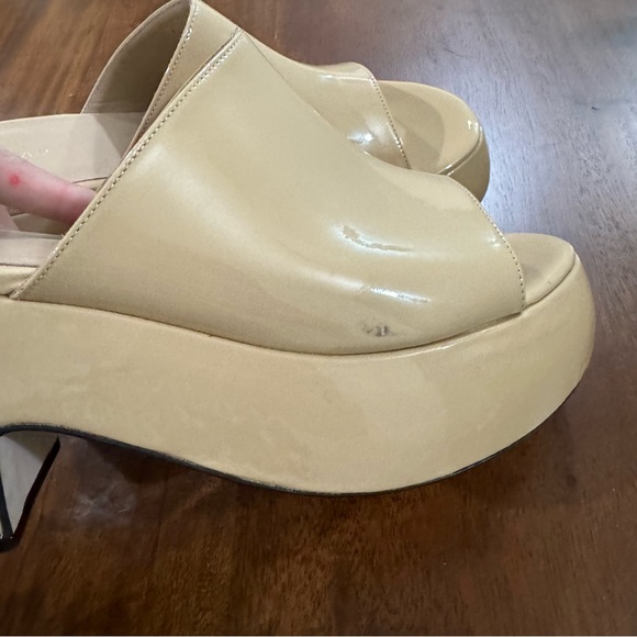BY FAR Leroy Kraft Patent Leather Platform Slide Sandals Size EU 38 - Picture 6 of 10